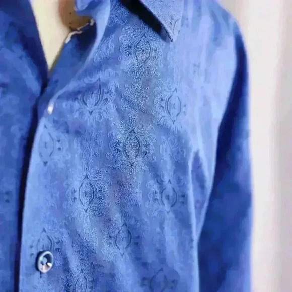 Robert Graham Button-Down Shirt Mens XL Abstract Geometric Pattern Flip Cuffs - Picture 4 of 16